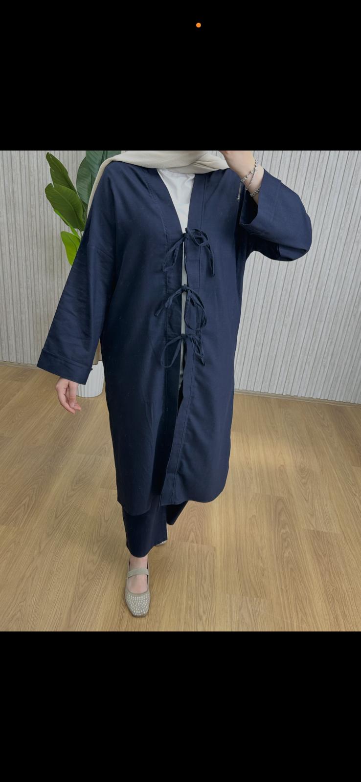 Keten Kimono Takım Lacivert