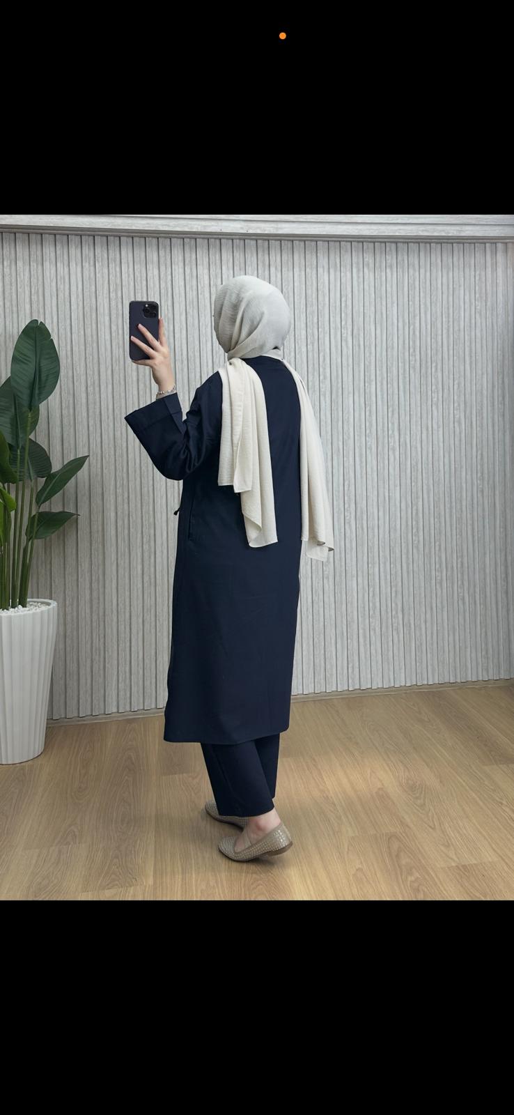 Keten Kimono Takım Lacivert