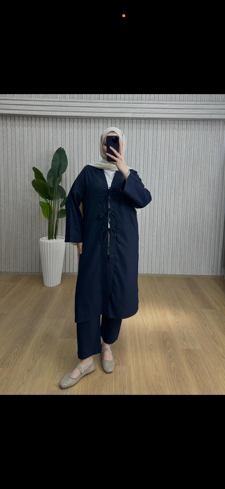Keten Kimono Takım Lacivert