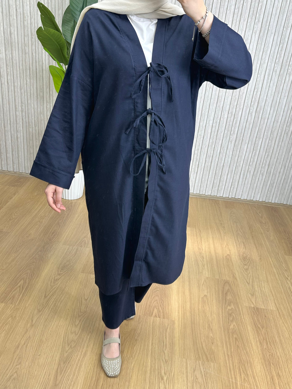 Keten Kimono Takım Lacivert