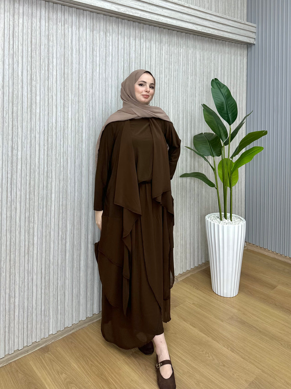 Mina Üçlü Takım Kahverengi