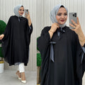 Nazen Şifon Panço    Siyah / Gri