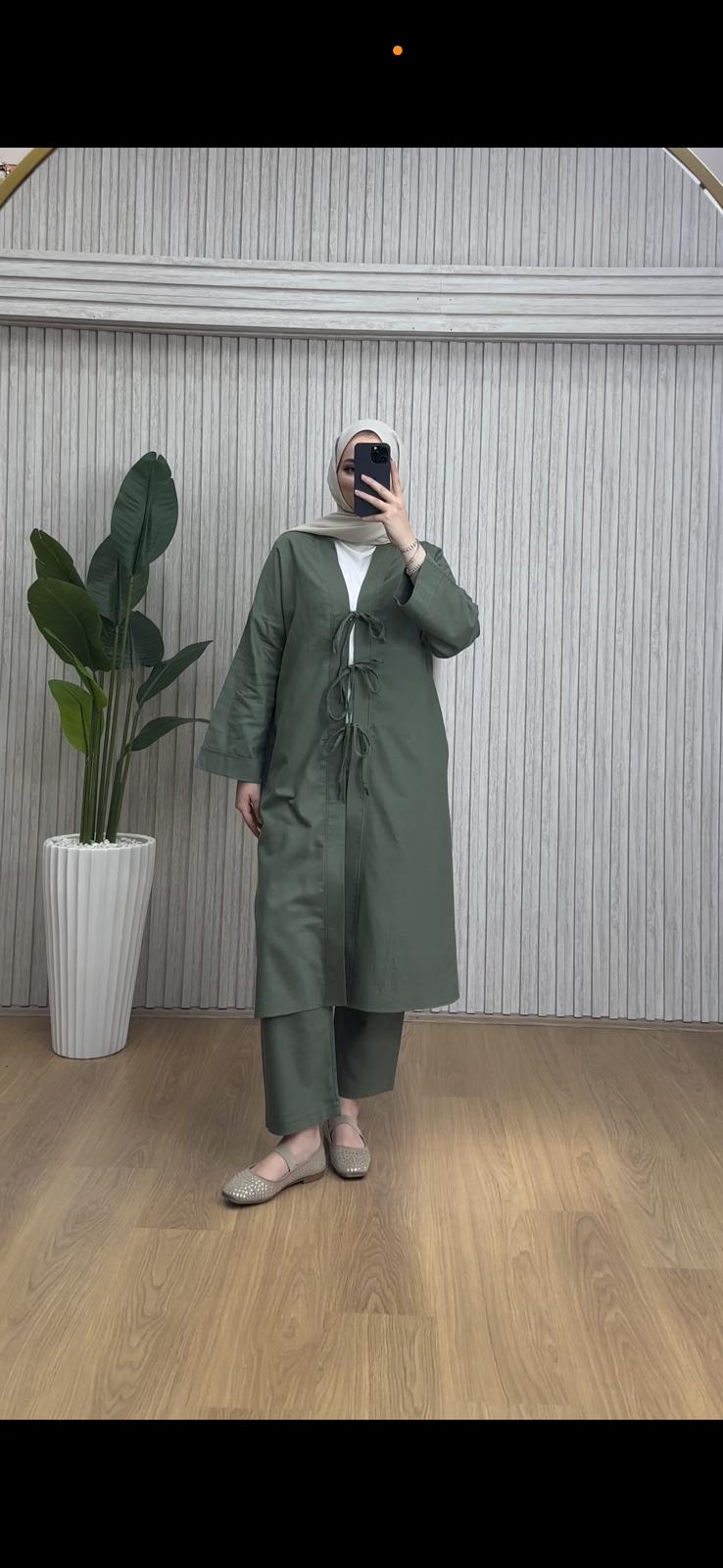 Keten Kimono Takım Haki